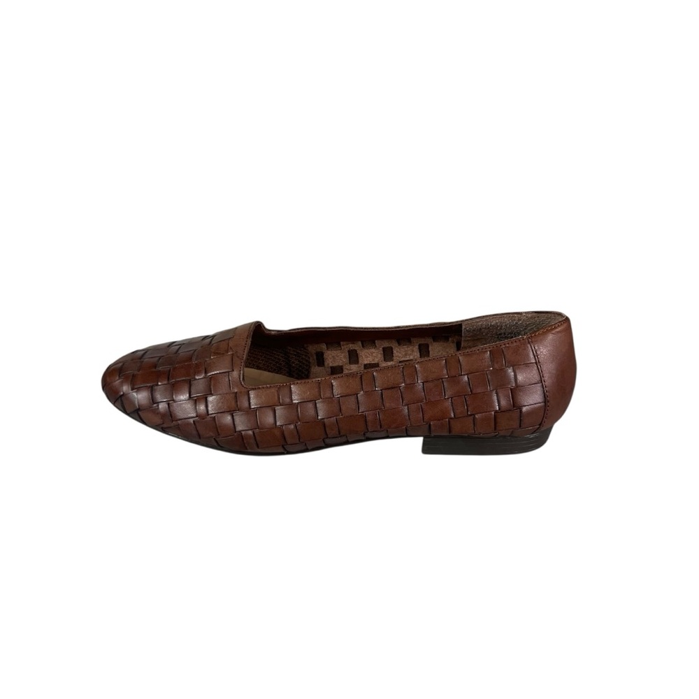 Brown Woven Leather Loafers